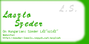 laszlo szeder business card